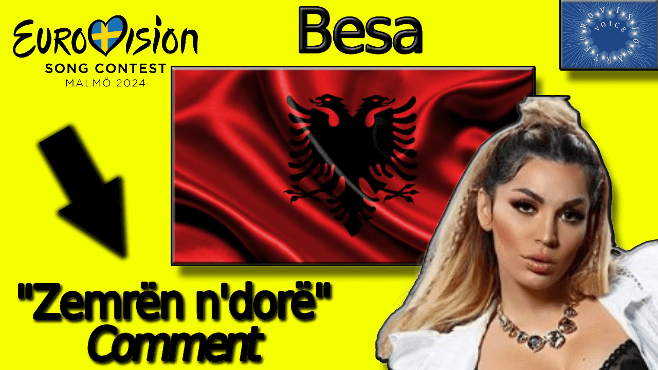 Besa's face and Albanian flag